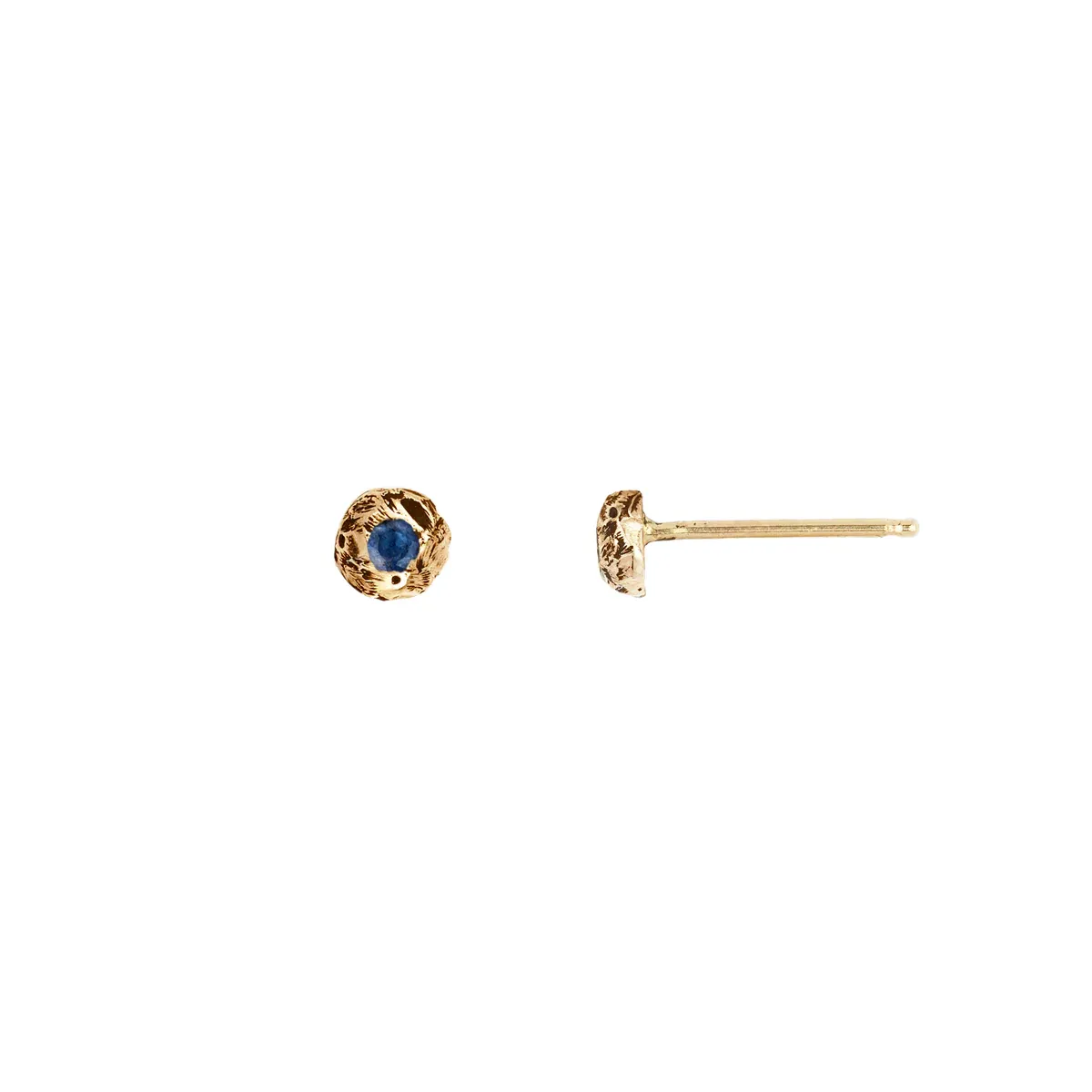 Stone Set 14K Gold Studs Extra Large Nugget