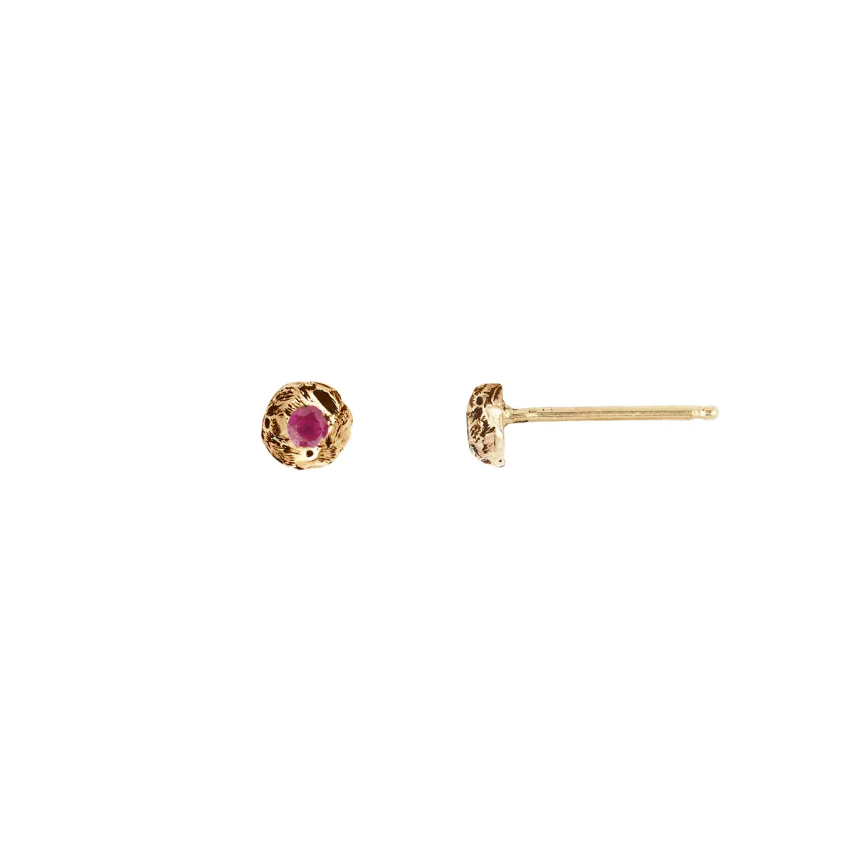 Stone Set 14K Gold Studs Extra Large Nugget