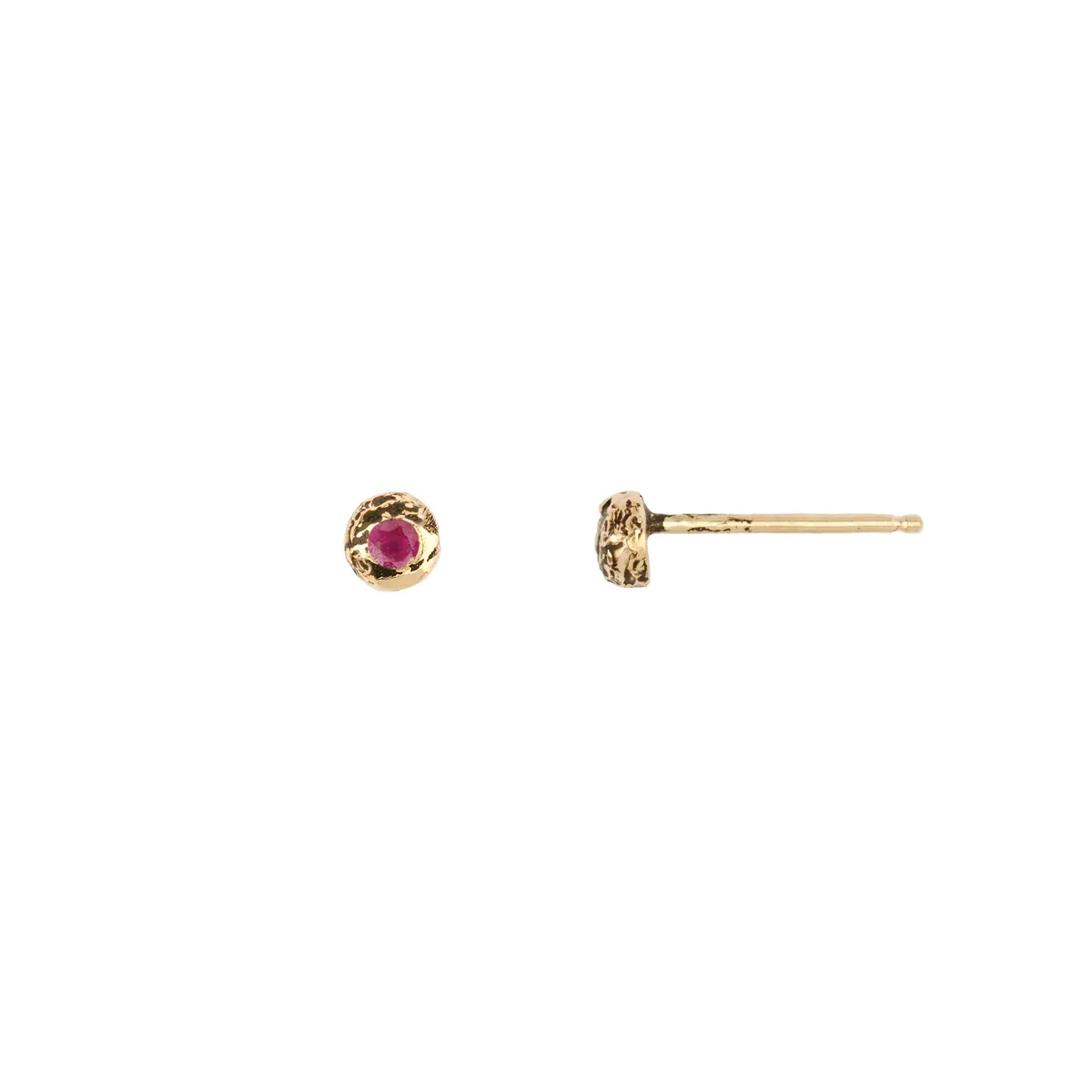 Stone Set 14K Gold Studs