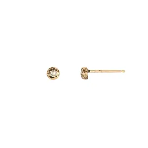 Stone Set 14K Gold Studs