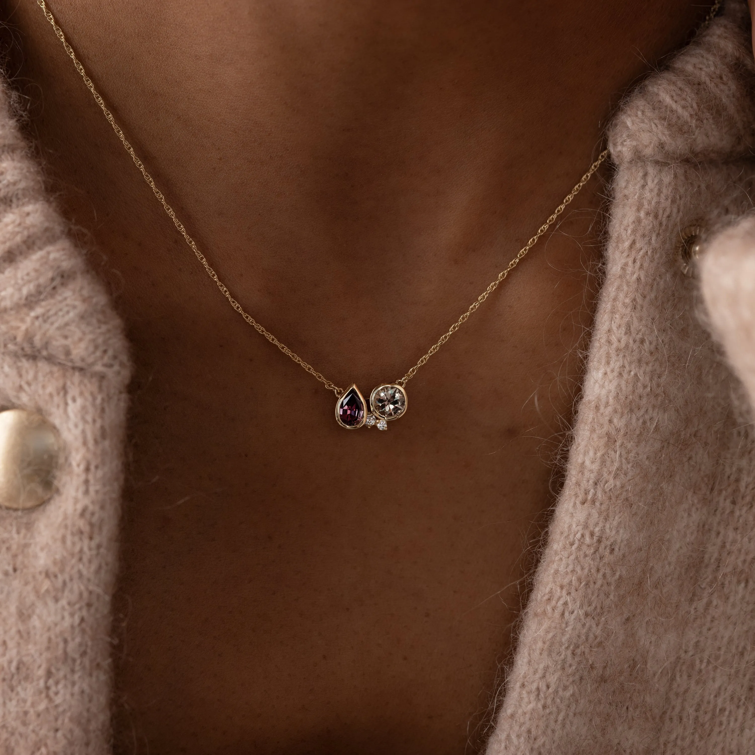 Tandem Necklace in Warm Sapphire