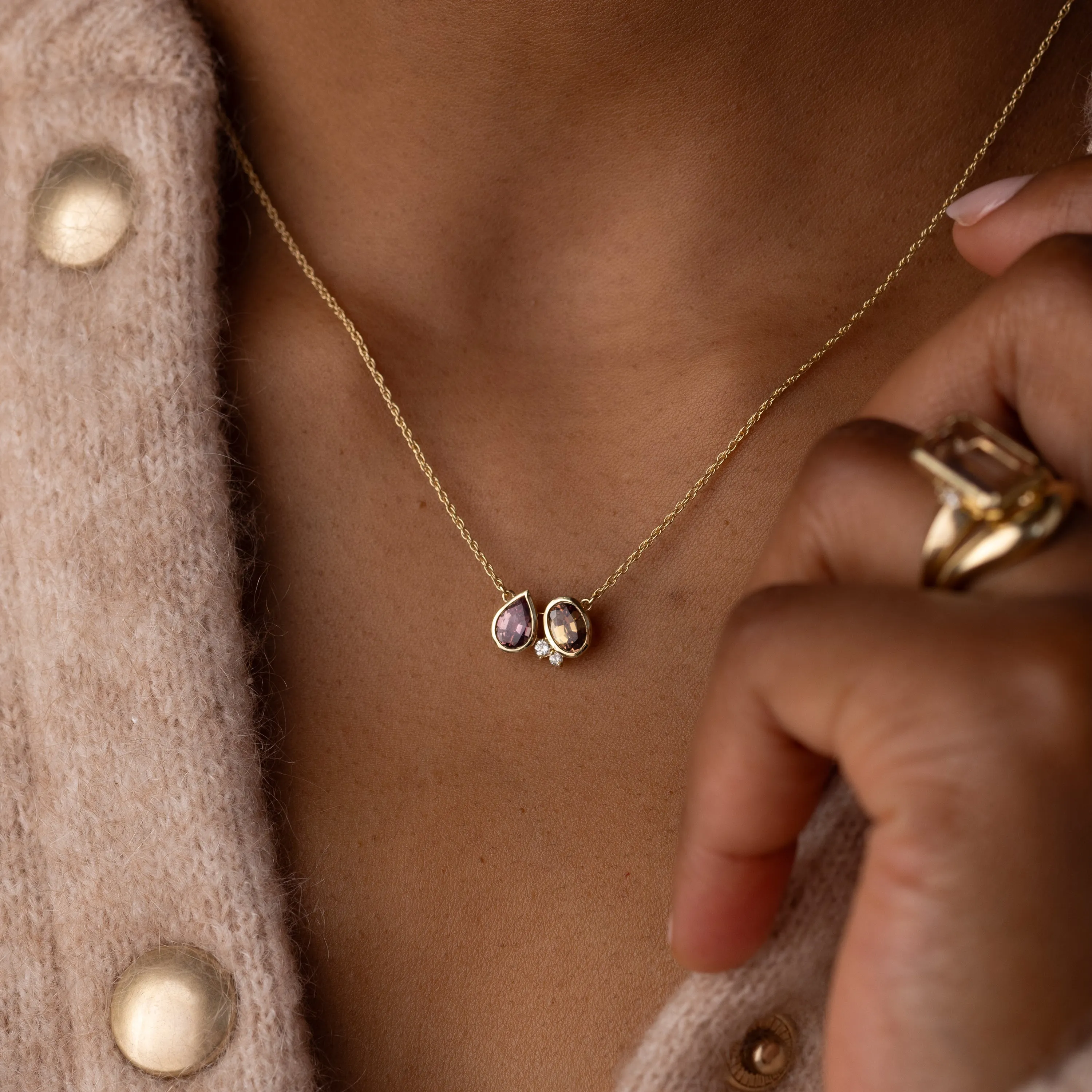 Tandem Necklace in Warm Sapphire