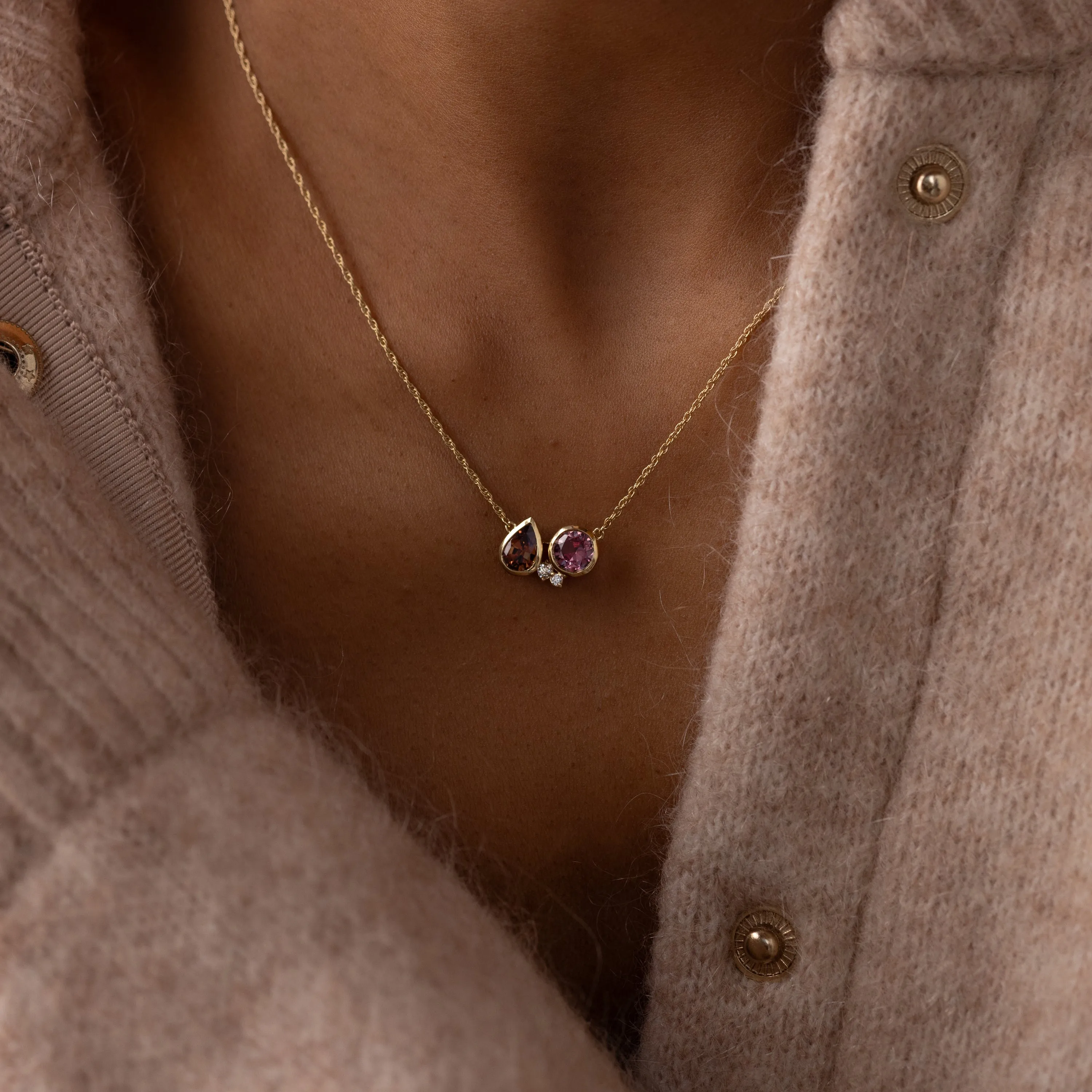 Tandem Necklace in Warm Sapphire
