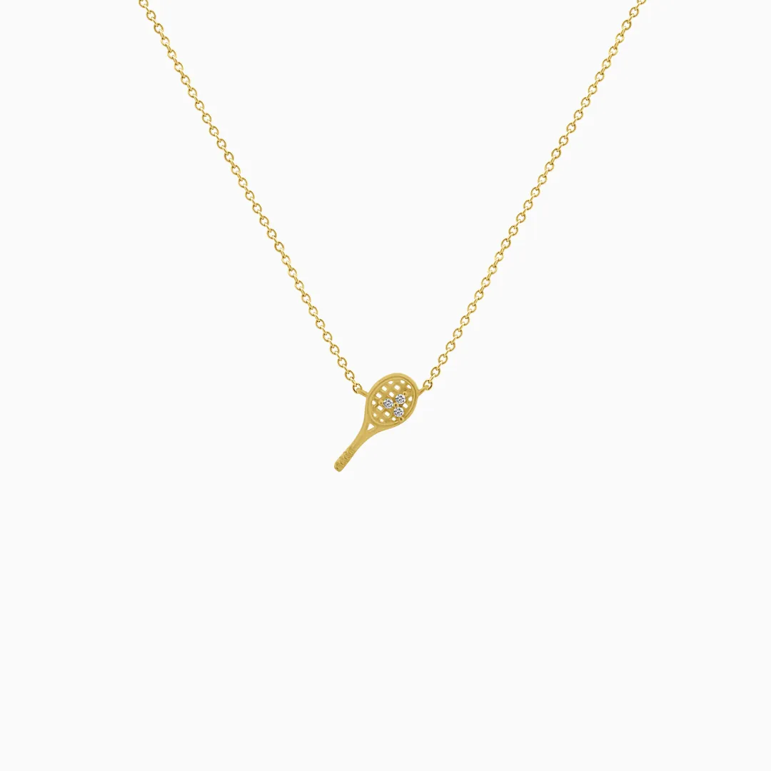 Tennis Racket Diamond Necklace