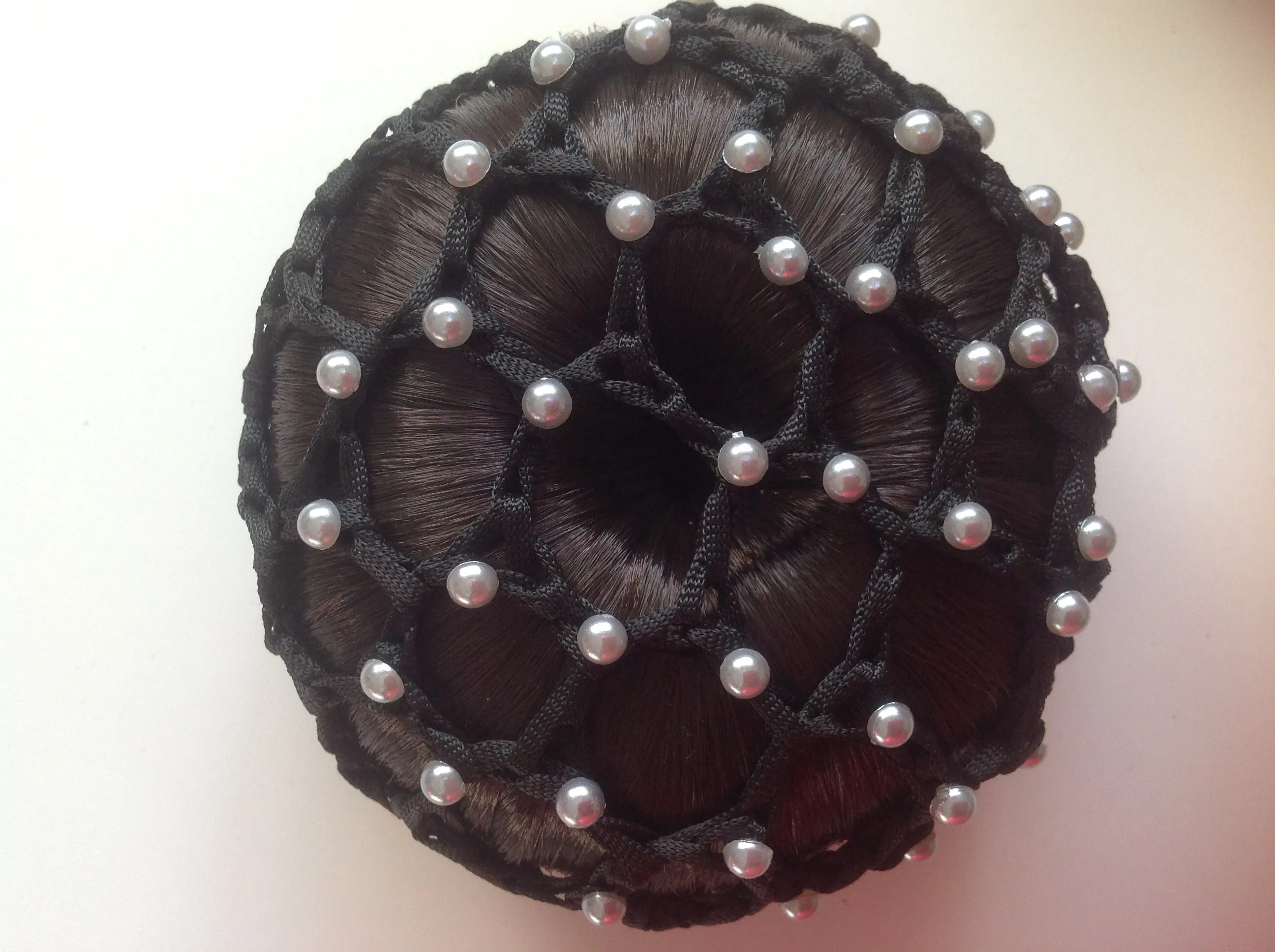 Thick Black Bun Nets; Plain, Swarovski Crystals and Pearls