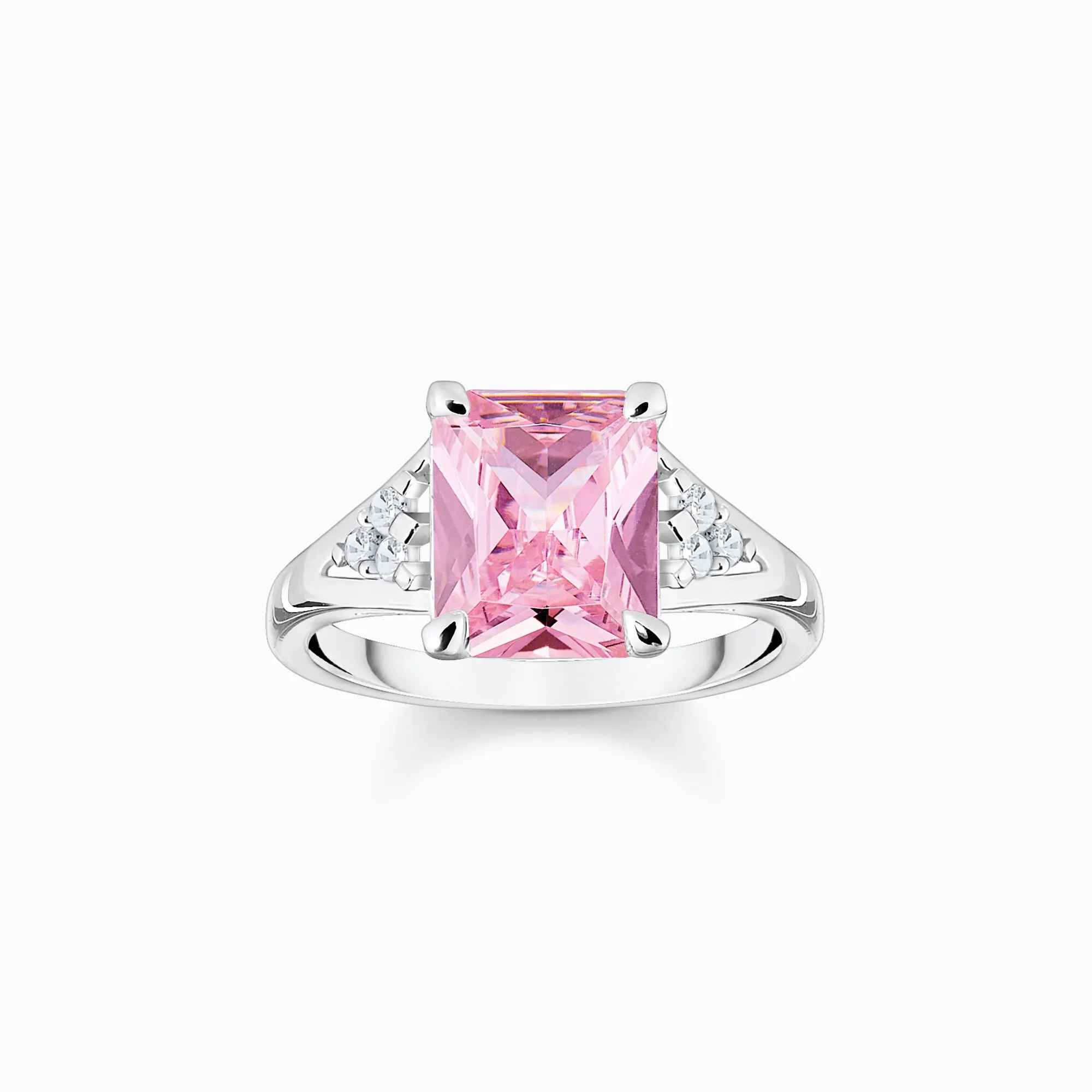 Thomas Sabo Sterling Silver Pink White Stones Ring