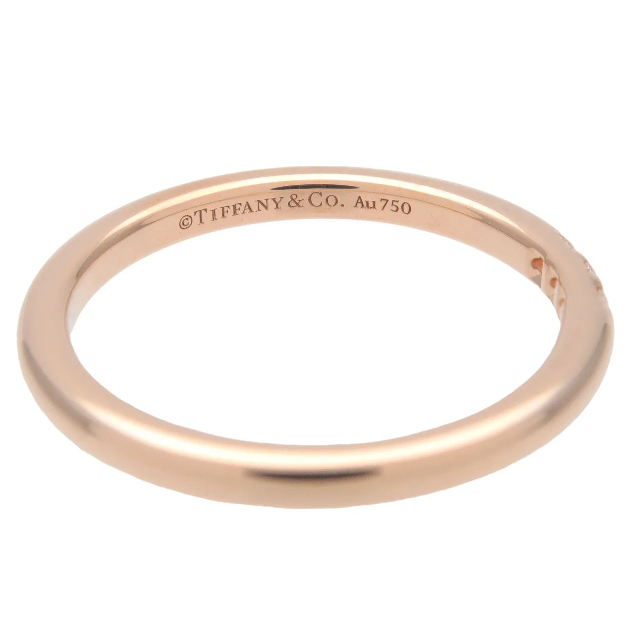 Tiffany & Co. Classic Band Ring 3P Diamond K18 750PG J10571 Used