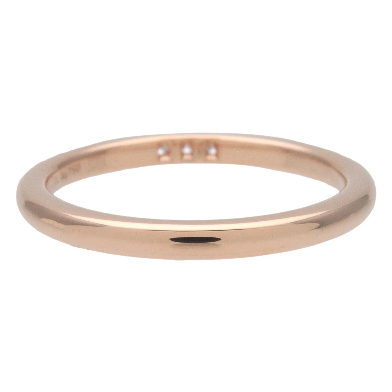Tiffany & Co. Classic Band Ring 3P Diamond K18 750PG J10571 Used