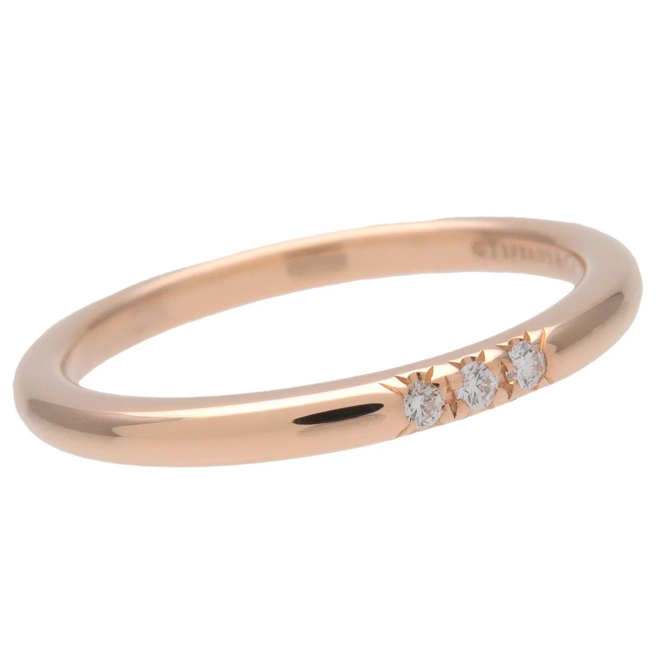 Tiffany & Co. Classic Band Ring 3P Diamond K18 750PG J10571 Used
