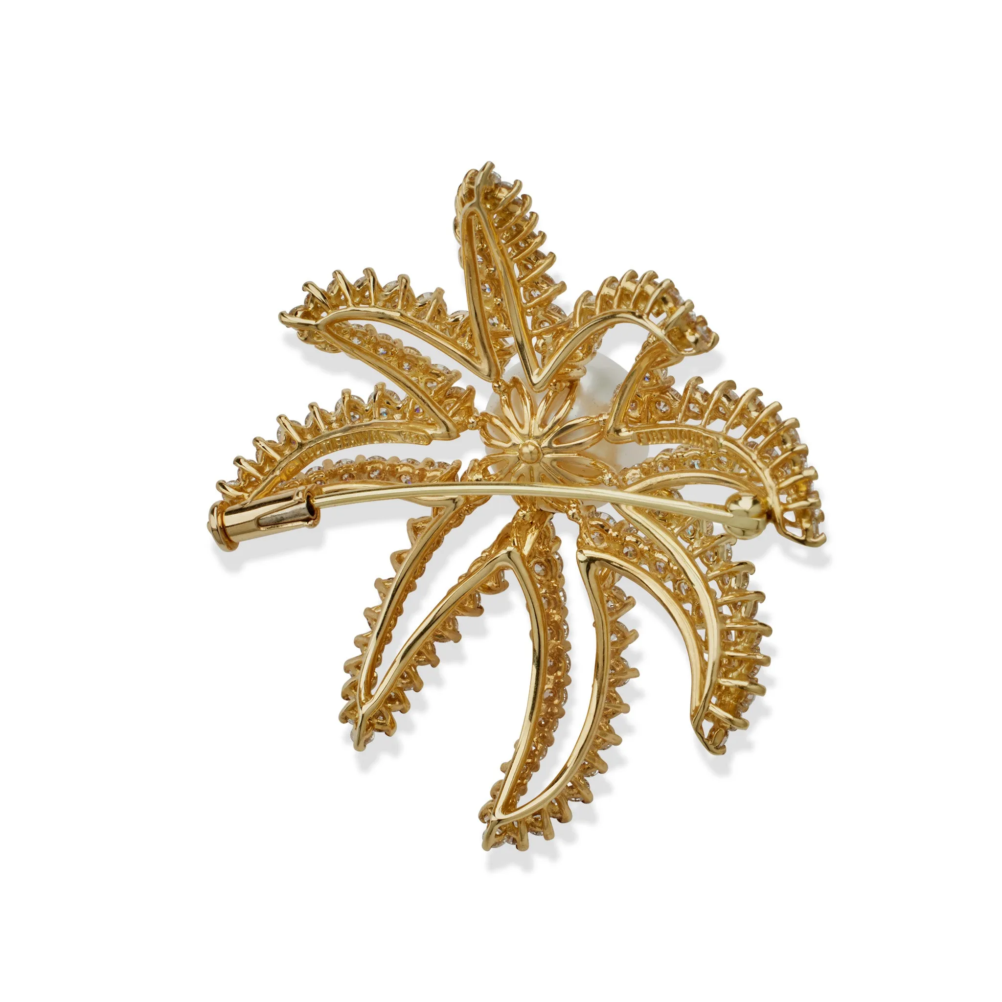 Tiffany & Co. Fireworks Pearl and Diamond Brooch