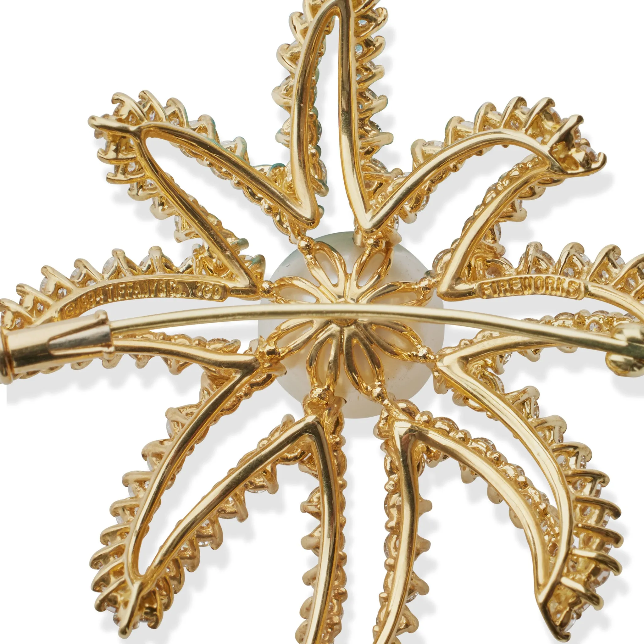 Tiffany & Co. Fireworks Pearl and Diamond Brooch