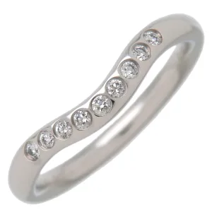 Tiffany&Co. Carved Band Ring 9P Diamonds PT950 EU46.5 US3.5-4 HK8 Used