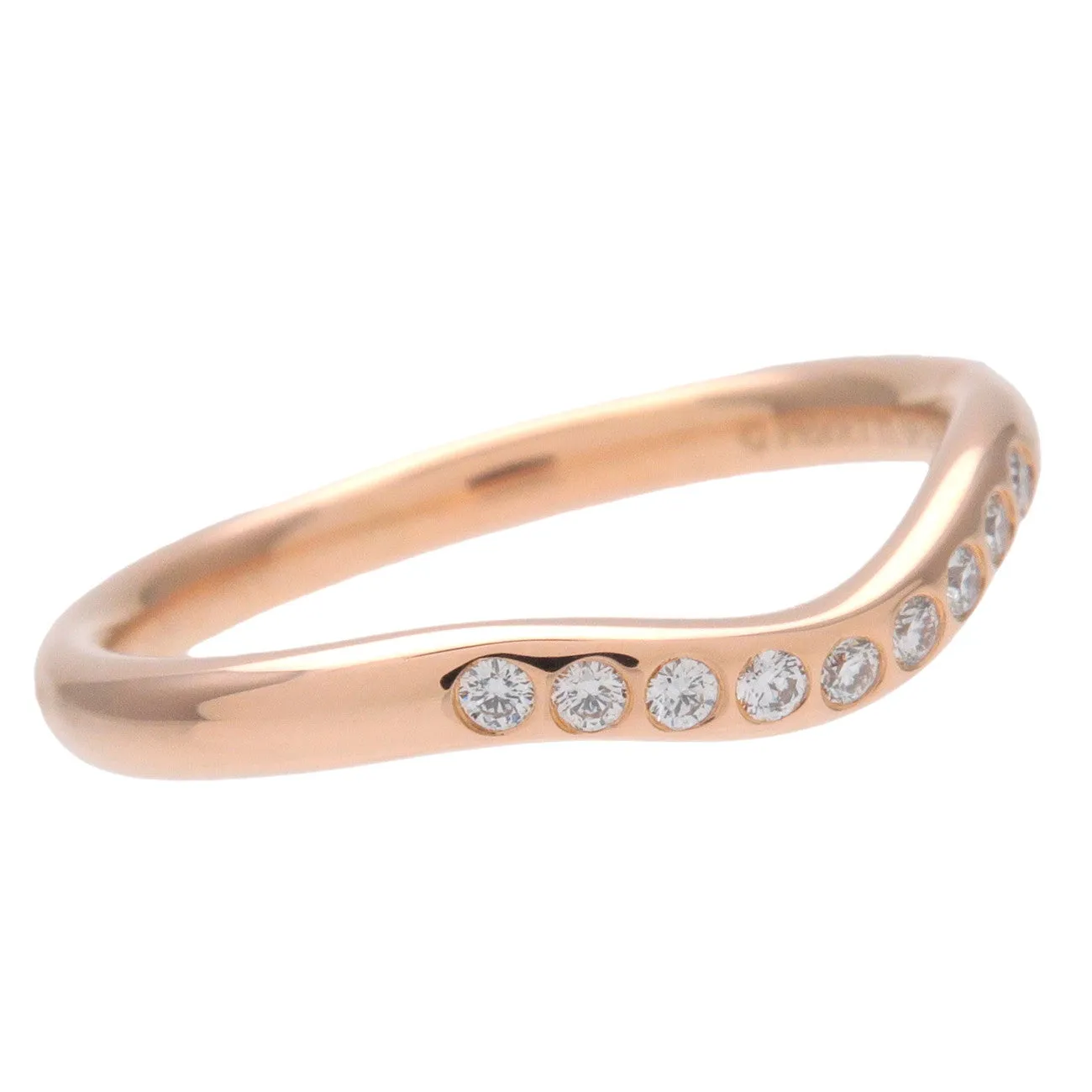 Tiffany&Co. Curved Band 9P Diamond Ring 750PG Rose Gold US4.5 Used