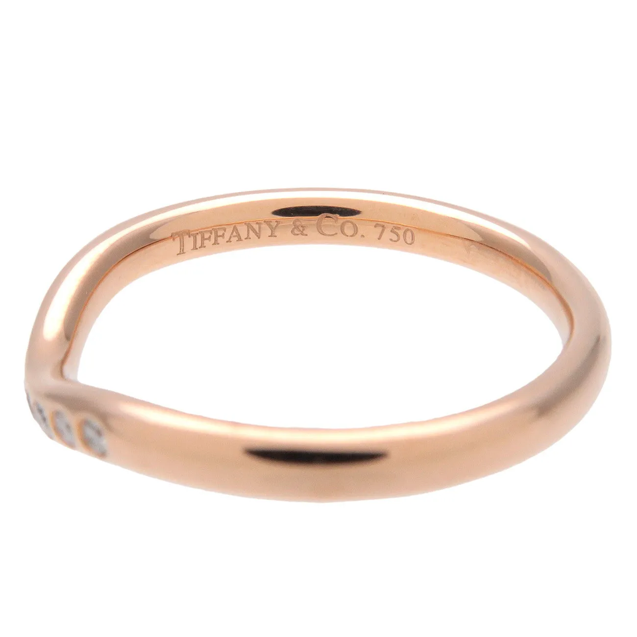 Tiffany&Co. Curved Band 9P Diamond Ring 750PG Rose Gold US4.5 Used