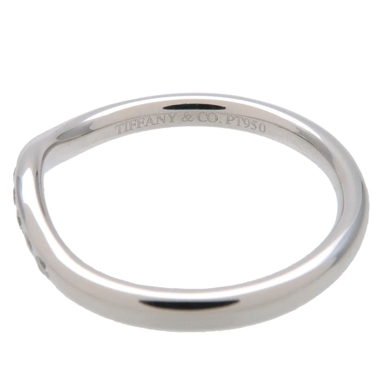 Tiffany&Co. Curved Band 9P Diamond Ring Platinum US4 EU47 Used