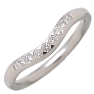 Tiffany&Co. Curved Band 9P Diamond Ring Platinum US4 EU47 Used