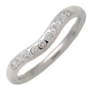 Tiffany&Co. Curved Band 9P Diamond Ring PT950 Platinum US4 EU47 Used