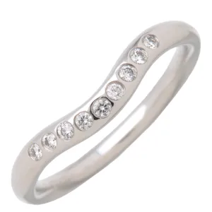 Tiffany&Co. Curved Band 9P Diamond Ring PT950 Platinum US4.5 Used