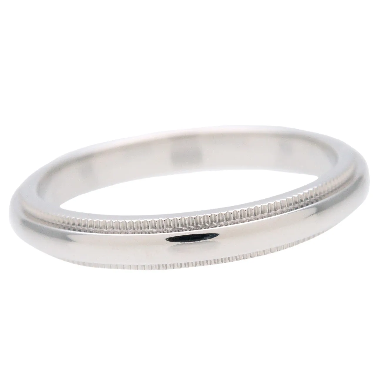 Tiffany&Co. Milgrain Band Ring PT950 Platinum US8 EU57 Used