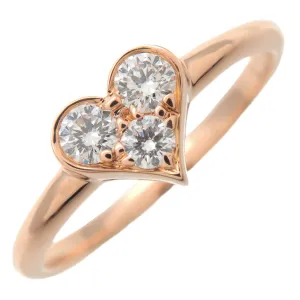 Tiffany&Co. Sentimental Heart 3P Diamond Ring K18 Rose Gold US6
