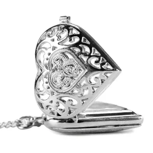 'Time For Love' Pocket Watch - Silver