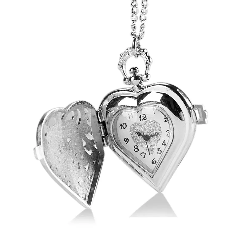 'Time For Love' Pocket Watch - Silver
