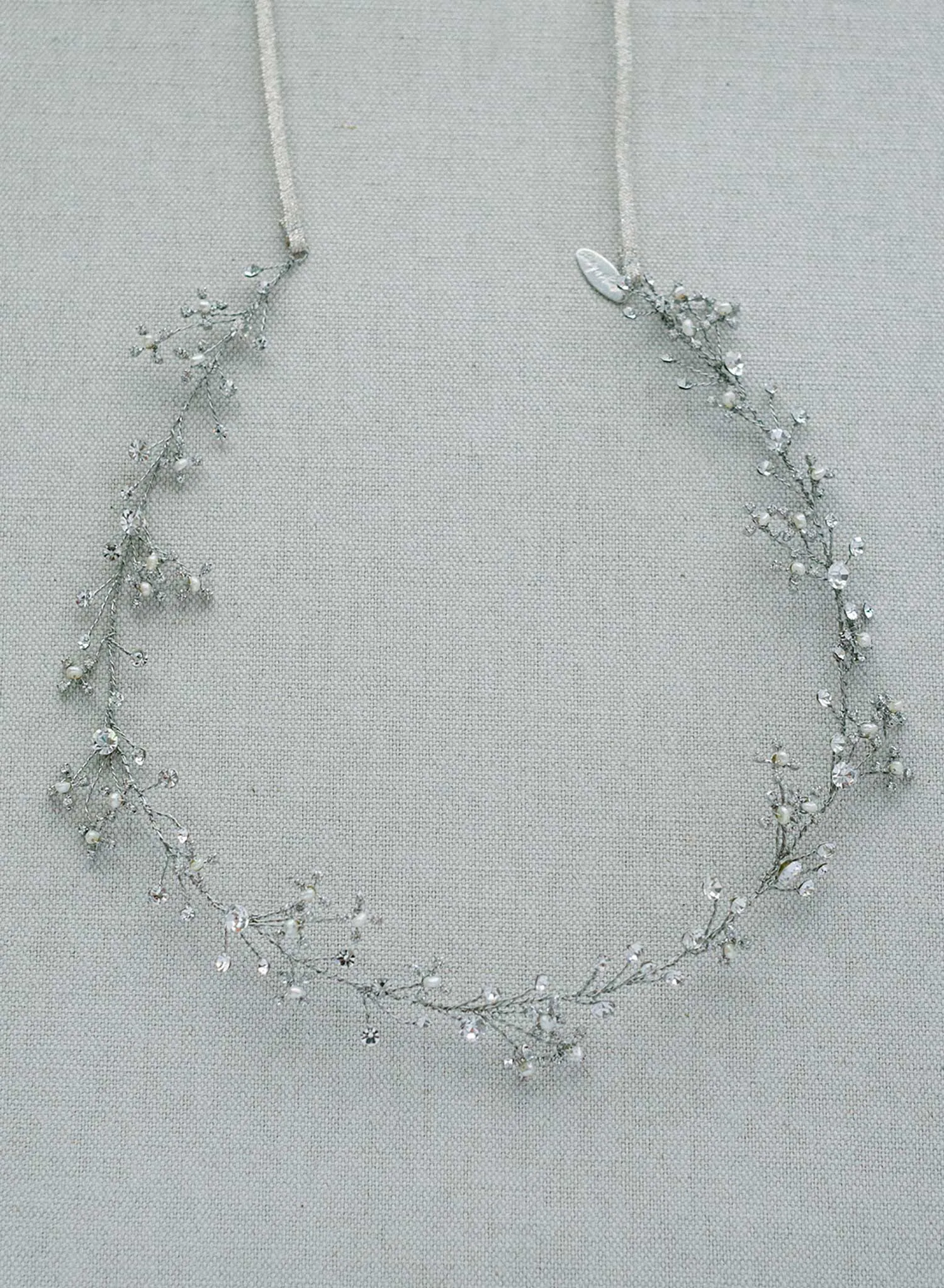 Tiny crystal and pearl burst hair vine - Style #2411