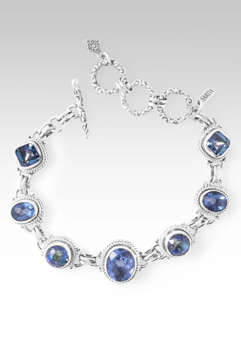 Treasure Bracelet? in Blue Violet Fluorite, Odyssey Universe? Mystic Quartz & Perfect Luck? Mystic Quartz