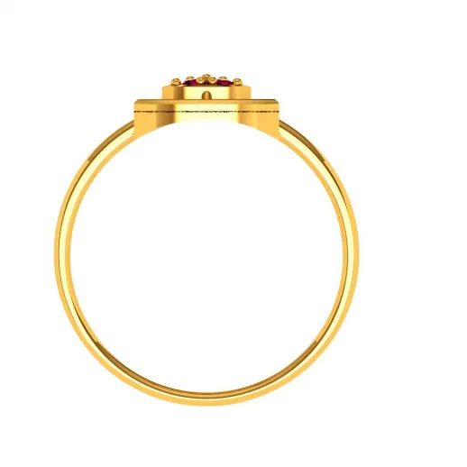 Triangle Frame Stone Studded Impeccably Designed Modern 14KT Gold Ring