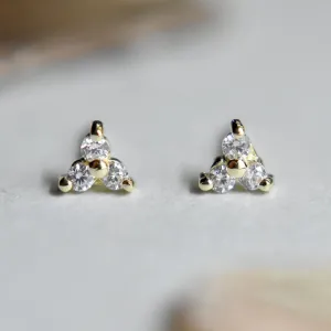Triple CZ Triangle Stud