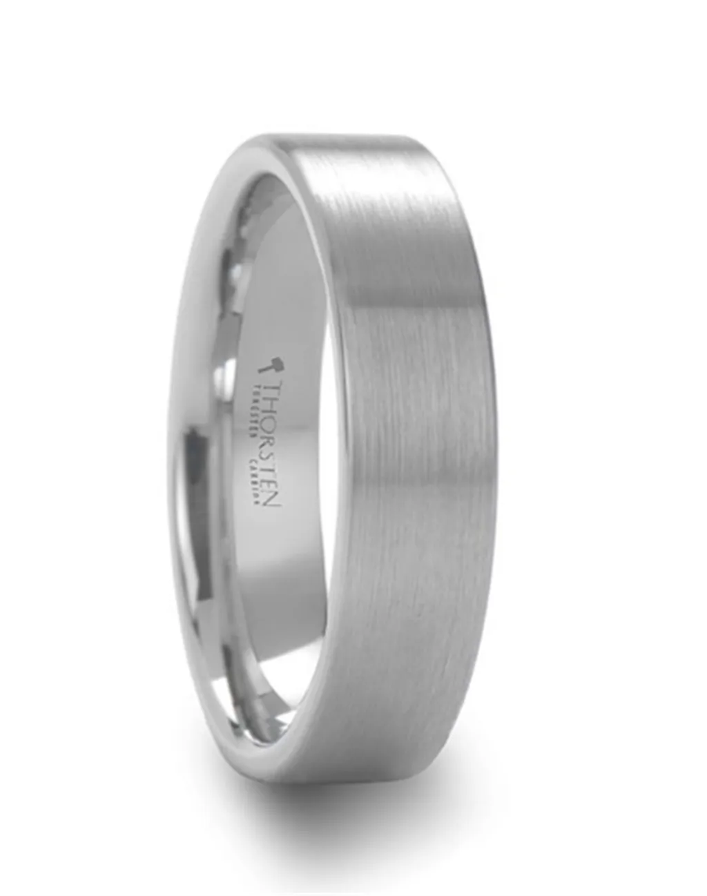 Tungsten ??Mason?? 8mm Flat Brush Finish Wedding Band