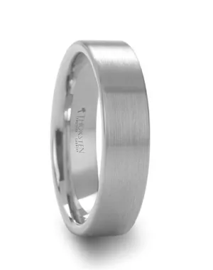 Tungsten ??Mason?? 8mm Flat Brush Finish Wedding Band