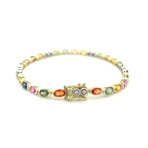 Two-Tone Diamond and Sapphire Bracelet