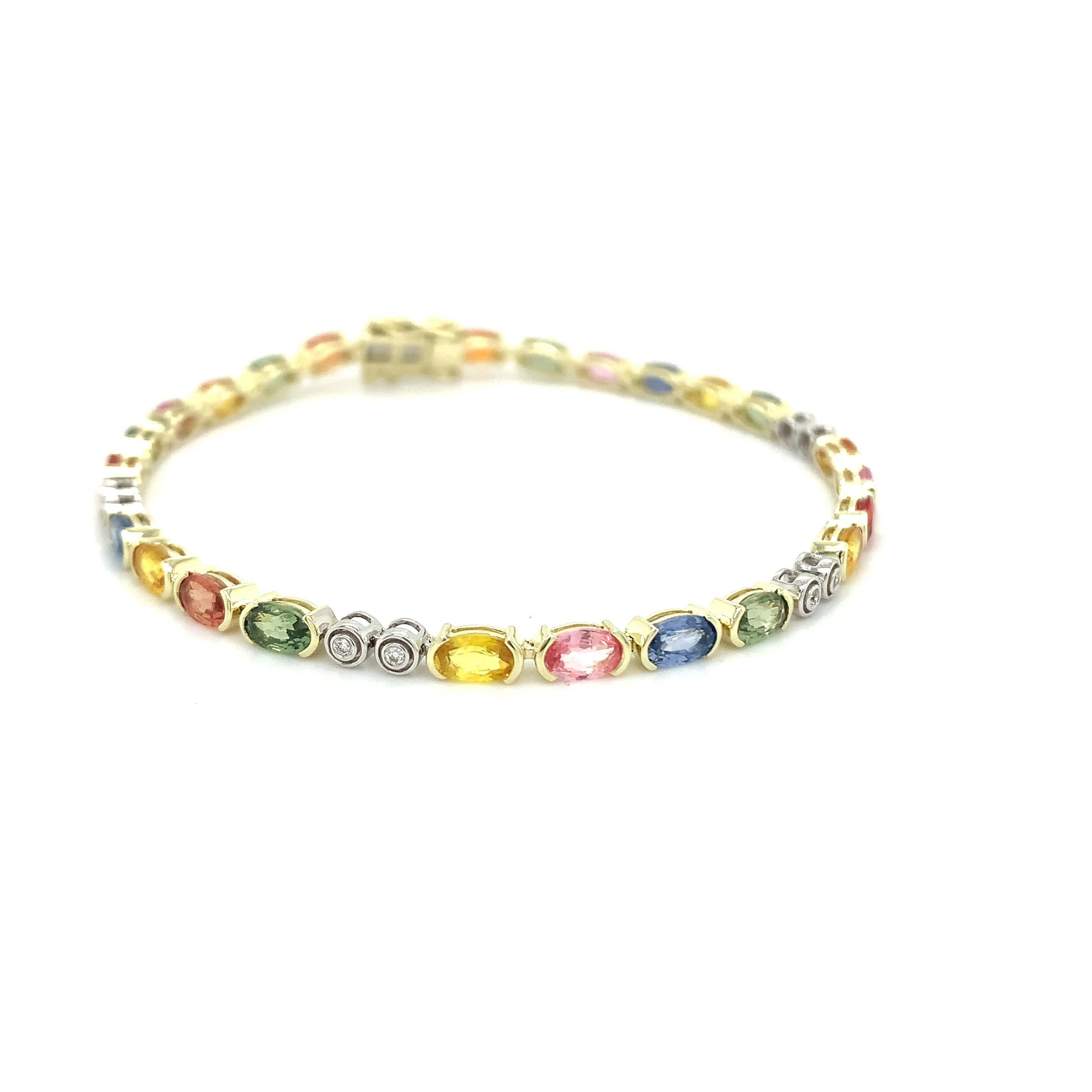 Two-Tone Diamond and Sapphire Bracelet