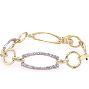 Two Tone Diamond Link Bracelet