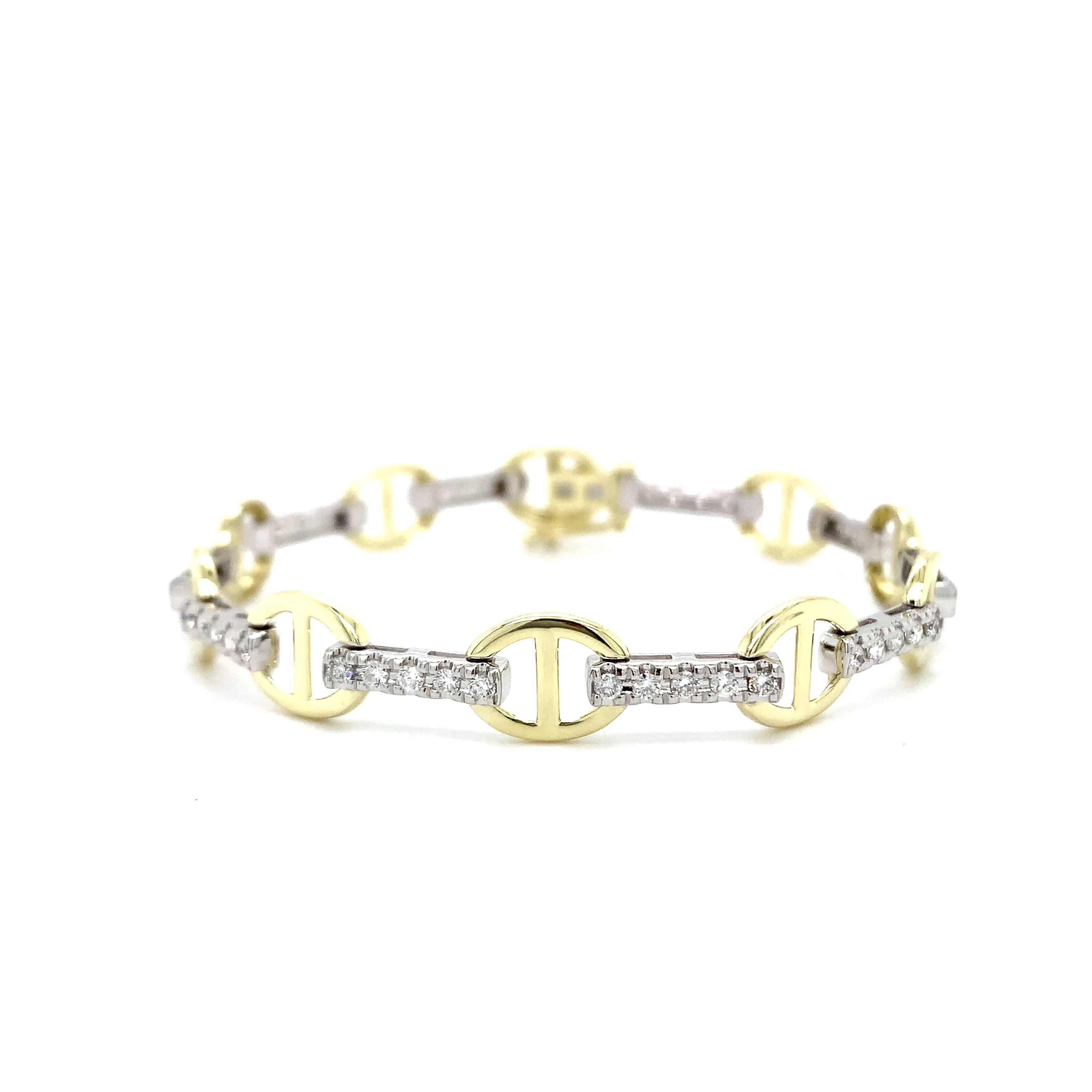 Two-Tone Gucci Link Diamond Bracelet