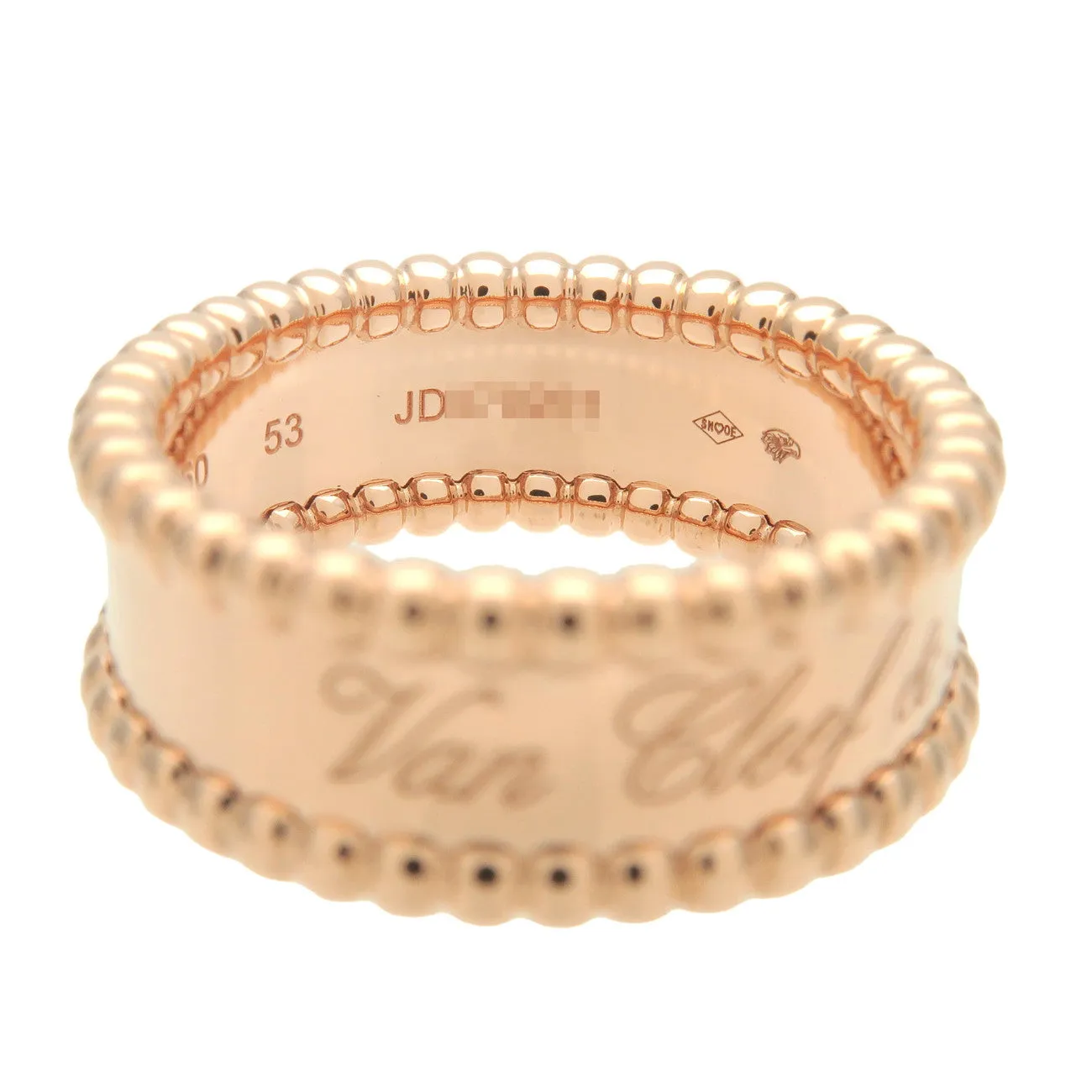 Van Cleef & Arpels Perl??e Signature Ring K18 Rose Gold #53 US6.5-7 Used