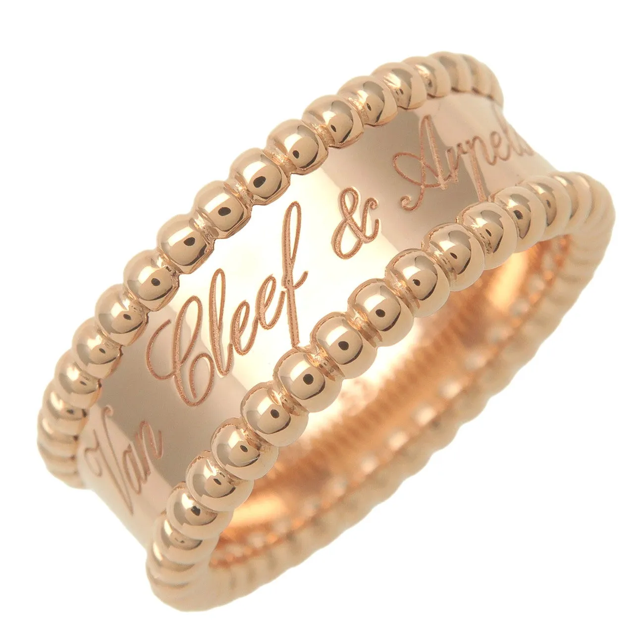 Van Cleef & Arpels Perl??e Signature Ring K18 Rose Gold #53 US6.5-7 Used