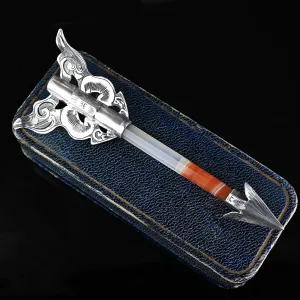 Victorian Silver Large Scottish Banded Agate Arrow Brooch