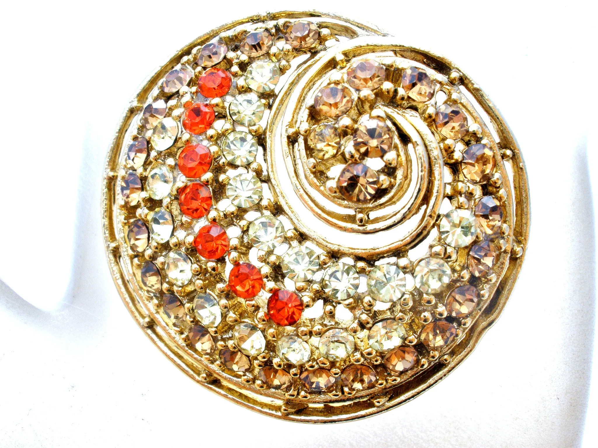 Vintage Rhinestone Brooch & Earrings Set