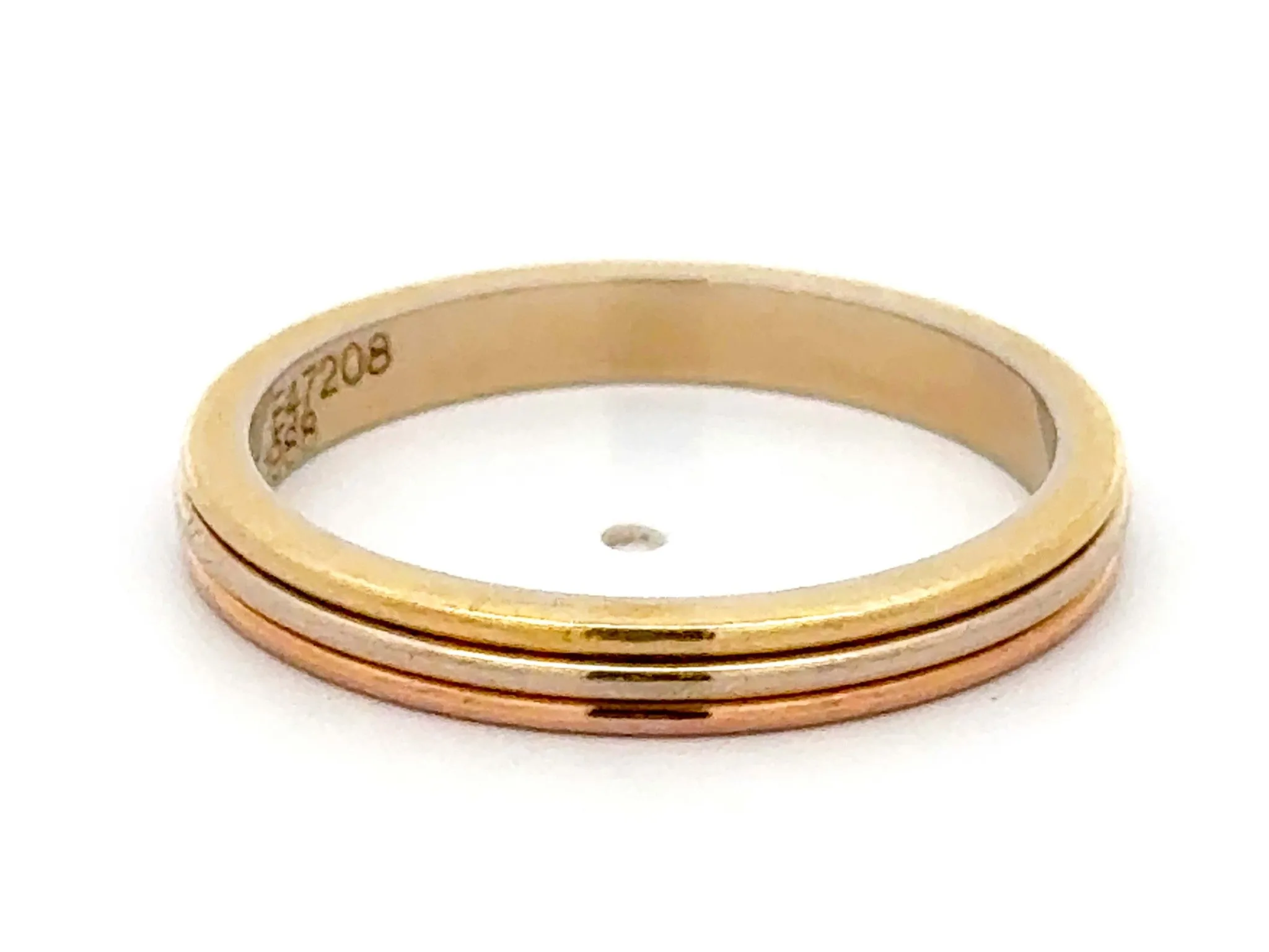 Vintage Vend?me Louis Cartier Trinity Wedding Band 18k Yellow White Rose Gold
