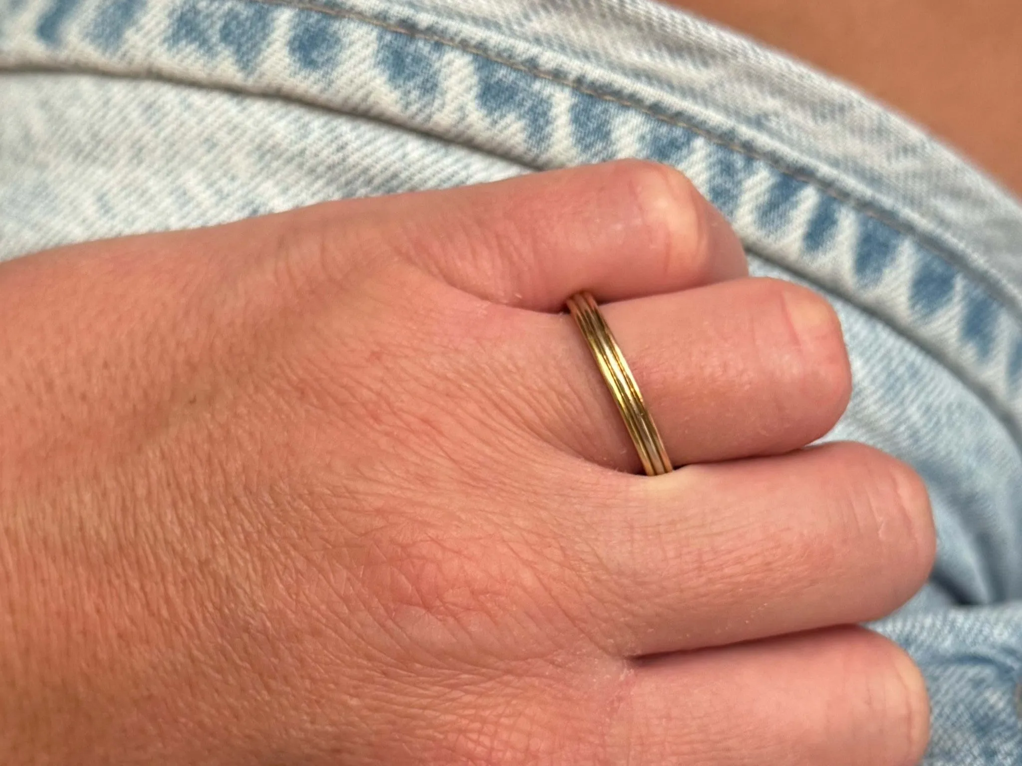 Vintage Vend?me Louis Cartier Trinity Wedding Band 18k Yellow White Rose Gold