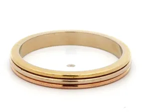 Vintage Vend?me Louis Cartier Trinity Wedding Band 18k Yellow White Rose Gold