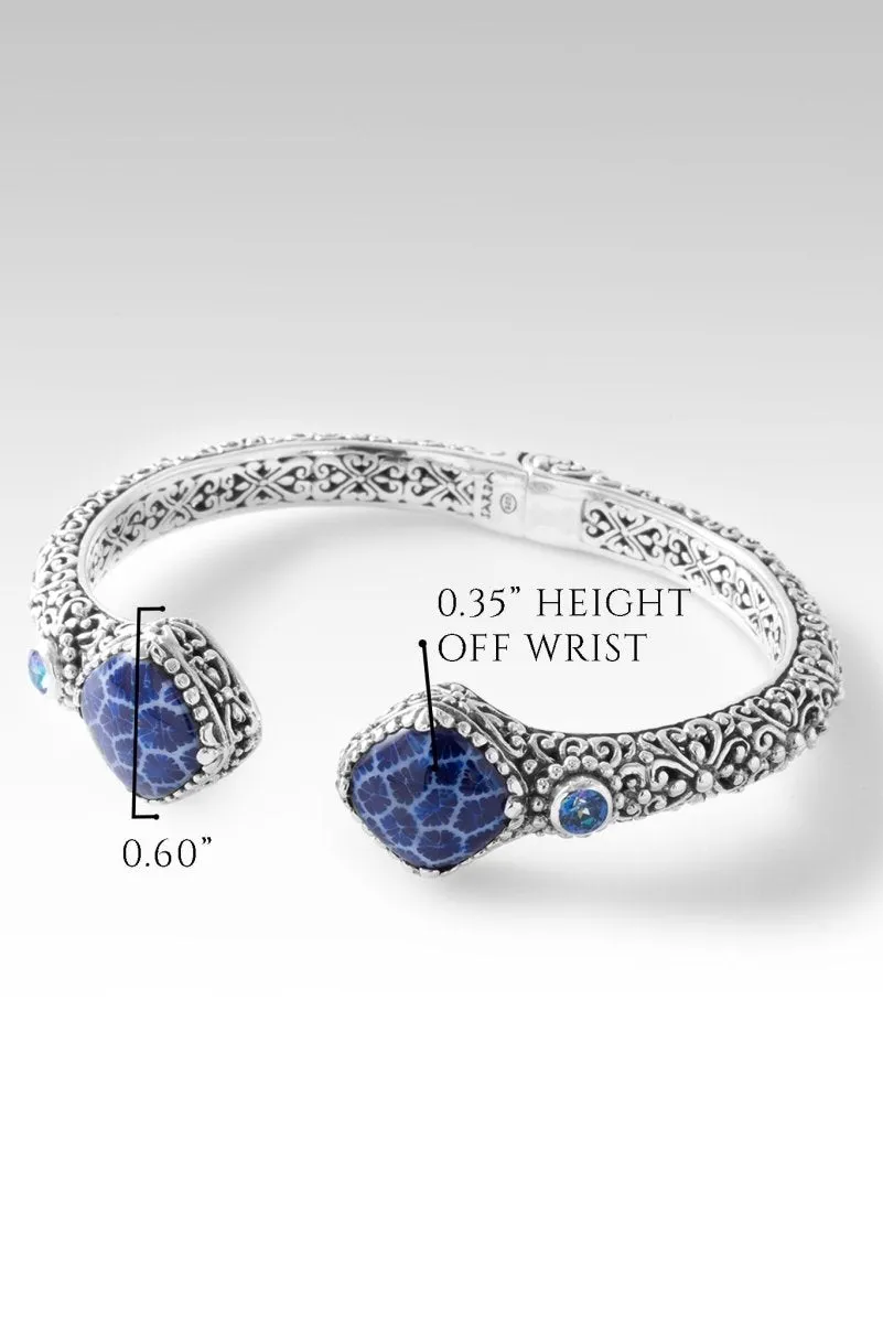 Walk in Wisdom Tip-to-Tip Bracelet? in Navy Blue Indonesian Coral & Sheer Luck? Mystic Topaz