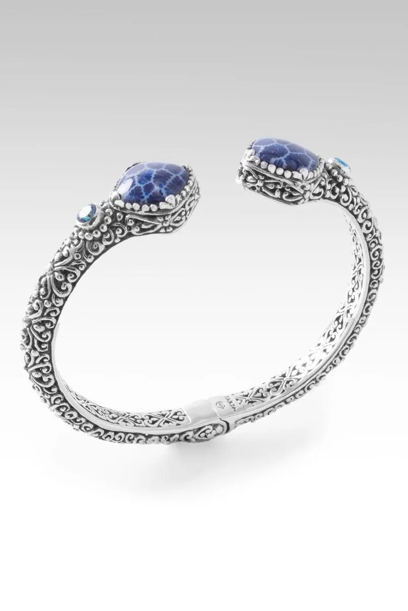 Walk in Wisdom Tip-to-Tip Bracelet? in Navy Blue Indonesian Coral & Sheer Luck? Mystic Topaz