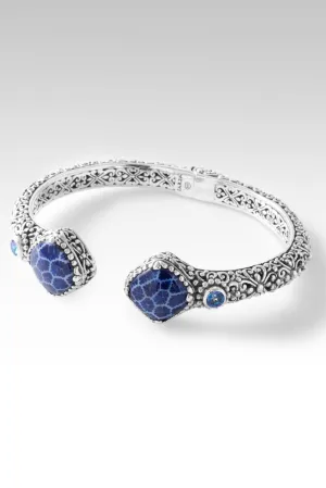 Walk in Wisdom Tip-to-Tip Bracelet? in Navy Blue Indonesian Coral & Sheer Luck? Mystic Topaz