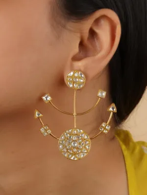 White Color Gold Plated Earrings - TR-EAR85