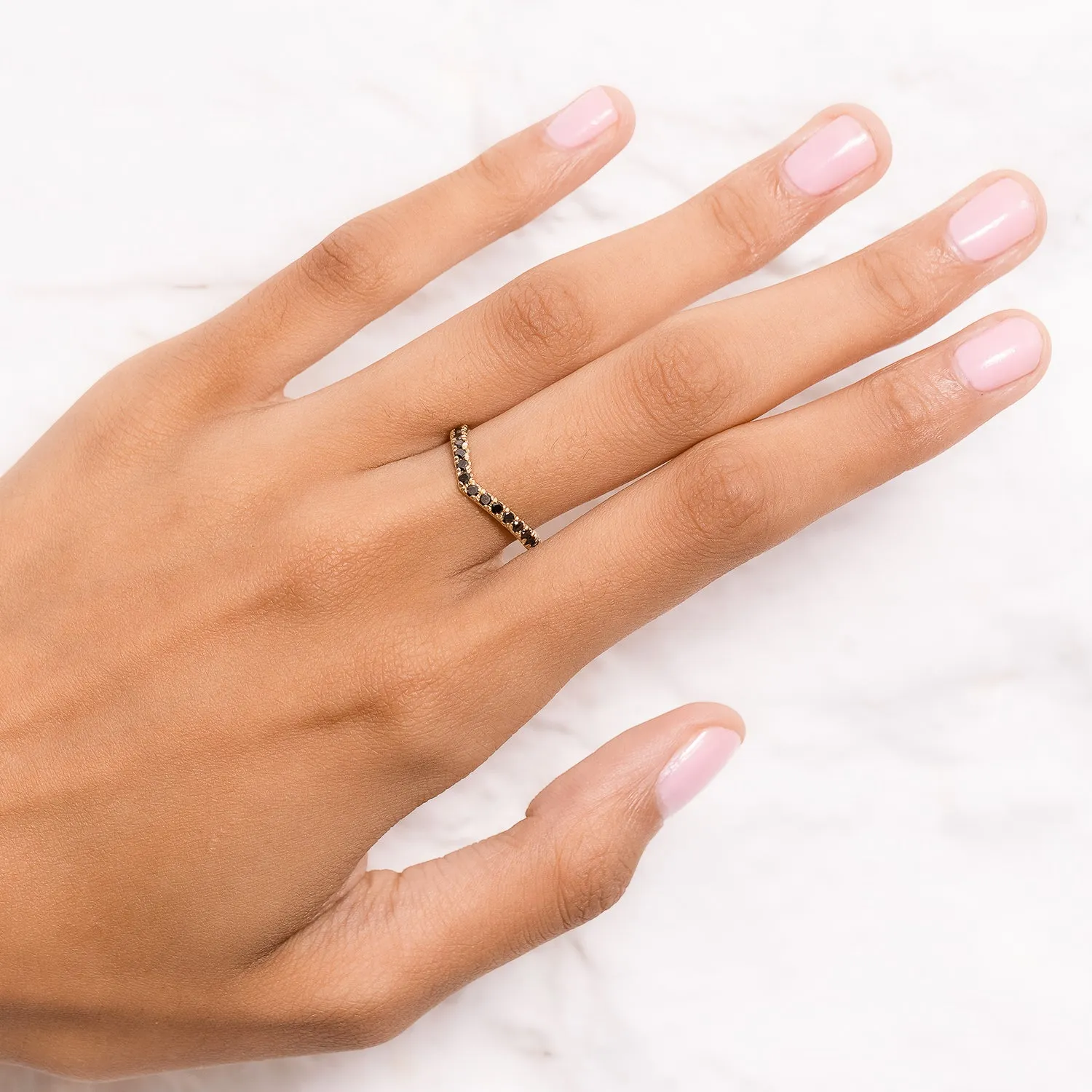 Wishbone Half Eternity Band