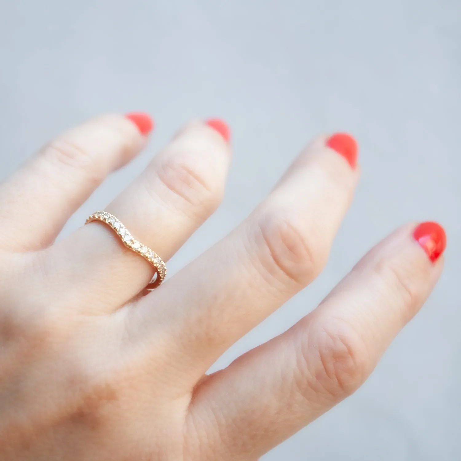 Wishbone Half Eternity Band