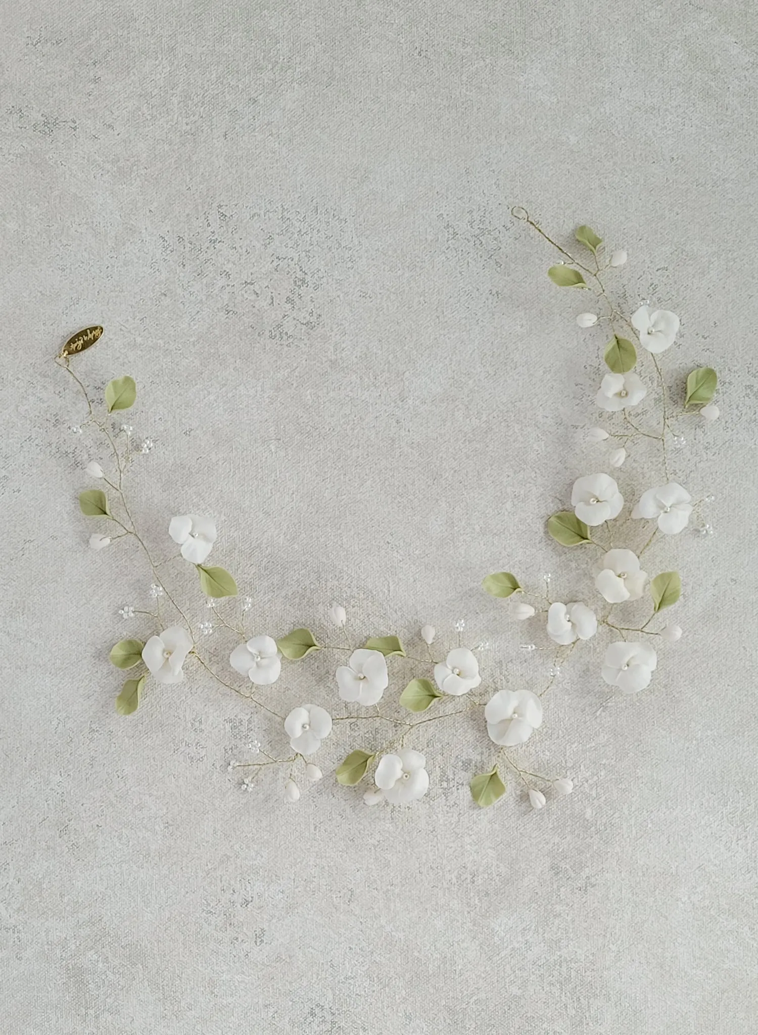 Wispy peony bridal hair vine - Style #2562